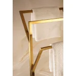 استند حوله ی سه شاخه ی پلکانی طلایی مات - Image 5