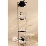 استند ایستاده ی 4 طبقه ی گرد رنگ کروم براق