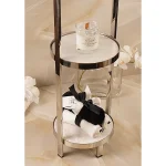 استند ایستاده ی 4 طبقه ی گرد رنگ کروم براق - Image 3