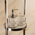 استند ایستاده ی 4 طبقه ی گرد رنگ کروم براق - Image 4