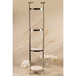 استند ایستاده ی 4 طبقه ی گرد رنگ کروم براق - Image 5