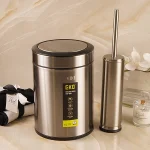 سطل و فرچه ی تک برند اکو حجم 6 لیتر رنگ استیل