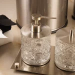 ست سرویس بهداشتی کریستالی خورشیدی با جای دستمال رنگ کروم مات - Image 5