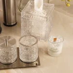 ست سرویس بهداشتی کریستالی خورشیدی با جای دستمال رنگ کروم مات - Image 6