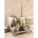 ست سرویس بهداشتی 6 پارچه سنگ طبیعی رنگ طوسی