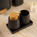 ست سرویس بهداشتی 5 پارچه ی میامی رنگ مشکی چوب - Image 3