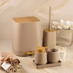 ست سرویس بهداشتی 5 پارچه ی میامی رنگ نسکافه چوب