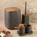 ست سرویس بهداشتی 5 پارچه ی میامی رنگ طوسی چوب