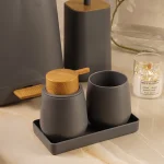 ست سرویس بهداشتی 5 پارچه ی میامی رنگ طوسی چوب - Image 3