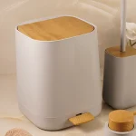 ست سرویس بهداشتی 5 پارچه ی میامی رنگ طوسی روشن چوب - Image 4