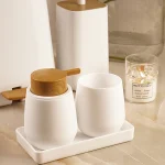 ست سرویس بهداشتی 5 پارچه ی میامی رنگ سفید چوب - Image 4