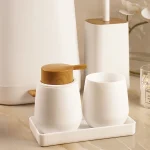 ست سرویس بهداشتی 5 پارچه ی میامی رنگ سفید چوب - Image 5