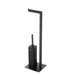 استند ایستاده ی جای دستمال توالت دار با فرچه پایه مربع رنگ مشکی کد 220-BL - Image 2