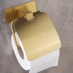 جای دستمال توالت کاوردار چسبی پایه فلت رنگ طلایی مات - Image 3