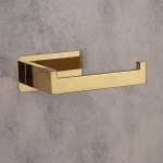 جای دستمال توالت چسبی پایه فلت رنگ طلایی براق - Image 2