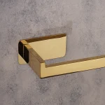 جای دستمال توالت چسبی پایه فلت رنگ طلایی براق - Image 4