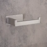 جای دستمال توالت چسبی پایه فلت رنگ استیل مات - Image 2