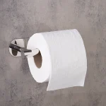 جای دستمال توالت چسبی پایه گرد رنگ استیل براق