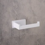جای دستمال توالت چسبی پایه فلت رنگ سفید - Image 2