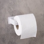 جای دستمال توالت چسبی پایه فلت رنگ سفید - Image 3