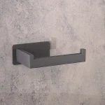 جای دستمال توالت چسبی پایه فلت رنگ طوسی