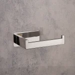 جای دستمال توالت چسبی پایه فلت رنگ استیل براق - Image 2