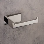 جای دستمال توالت چسبی پایه فلت رنگ استیل براق - Image 3