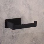 جای دستمال توالت چسبی پایه فلت رنگ مشکی - Image 2