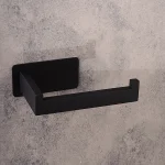 جای دستمال توالت چسبی پایه فلت رنگ مشکی - Image 3