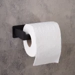 جای دستمال توالت چسبی پایه فلت رنگ مشکی - Image 4