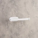جای دستمال توالت چسبی پایه گرد رنگ سفید - Image 2