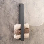 جای حوله ی چسبی پایه مستطیل رنگ طوسی
