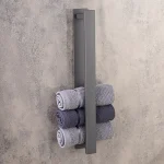 جای حوله ی چسبی پایه مستطیل رنگ طوسی - Image 5