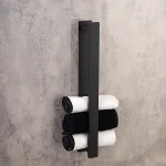 جای حوله ی چسبی پایه مستطیل رنگ مشکی