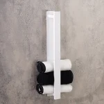 جای حوله ی چسبی پایه مستطیل رنگ سفید