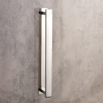 جای حوله ی چسبی پایه مستطیل رنگ استیل براق - Image 2