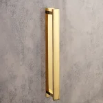 جای حوله ی چسبی پایه مستطیل رنگ طلایی براق - Image 2