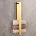 جای حوله ی چسبی پایه مستطیل رنگ طلایی براق