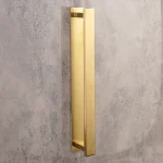 جای حوله ی چسبی پایه مستطیل رنگ طلایی مات - Image 2