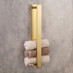 جای حوله ی چسبی پایه مستطیل رنگ طلایی مات