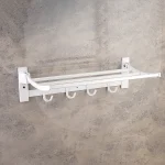 رخت آویز دیواری تاشو رنگ سفید - Image 2