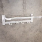 رخت آویز دیواری تاشو رنگ سفید - Image 3