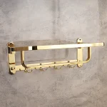 رخت آویز دیواری تاشو رنگ طلایی - Image 3