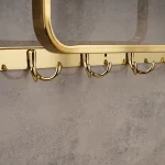 رخت آویز دیواری تاشو رنگ طلایی - Image 4