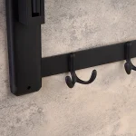 رخت آویز دیواری تاشو رنگ مشکی - Image 3