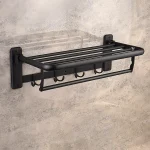 رخت آویز دیواری تاشو رنگ مشکی - Image 4