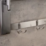 رخت آویز دیواری تاشو رنگ استیل مات - Image 3