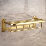 رخت آویز دیواری تاشو رنگ طلایی مات - Image 2