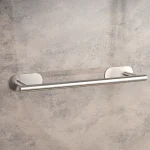 جای حوله ی چسبی پایه بیضی رنگ استیل مات - Image 2