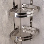 استند کنج حمام سه طبقه ضخیم برند اسمارت رنگ استیل براق - Image 3